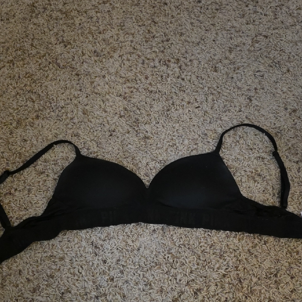PINK Victoria's Secret Black Wireless Lightly Padded Bra